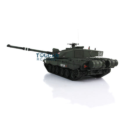 Henglong 1/16 Dark Green 7.0 Challenger II RC Tank 3908 360 Degree Turret Rotation Metal Tracks Idler Road Wheels Smoking System
