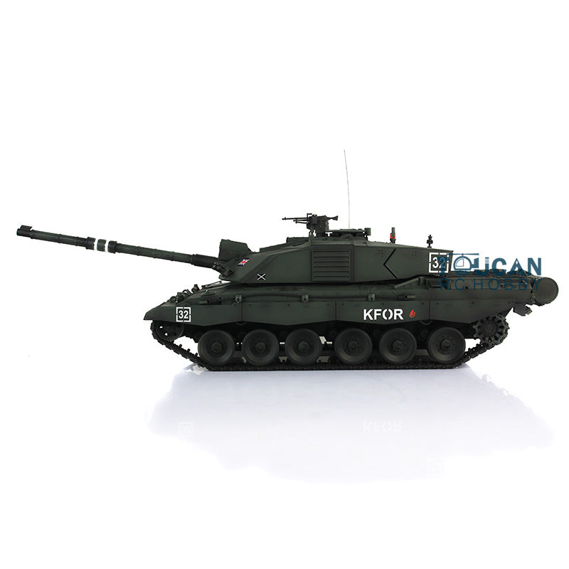 Henglong 1/16 TK7.0 Professional British Challenger II 3908 RTR RC Tank with Metal Tracks Sprockets Idlers Road Wheels Gearbox