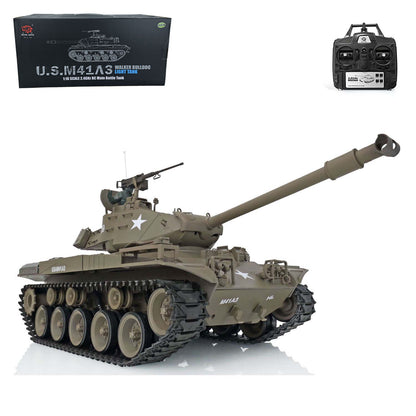 US Warehouse 2.4G 1/16 Henglong 7.0 Plastic Walker Bulldog RTR RC Tank 3839 Radio Controlled Model Driving Gearbox Barrel Road wheels