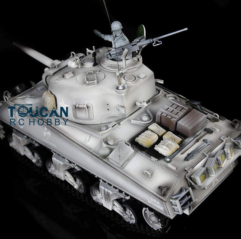 IN Stock Henglong 2.4G 1/16 Scale 7.0 Plastic Version M4A3 Sherman 3898 RTR RC Tank Model IR BB Smoke Light Sound Metal Barrel