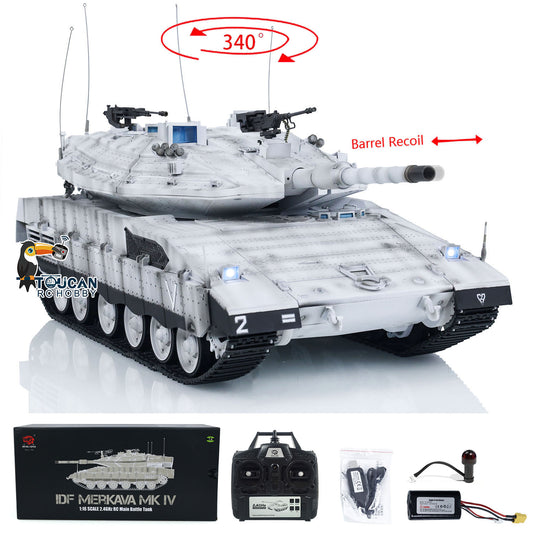 Heng Long Plastic RC Main Battle Tank 1/16 IDF Merkava MK IV 3958 Remote Control Panzer Military Vehicles BB Combating