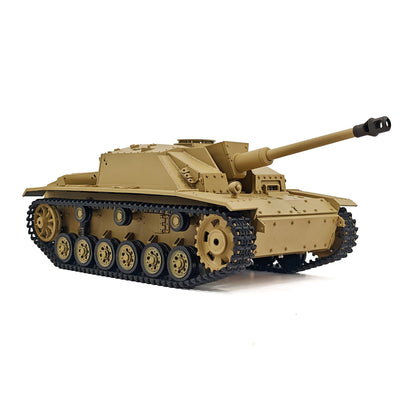 2.4G Henglong 1/16 7.0 Plastic German Stug III RTR RC Tank Model 3868 BB IR Steel Gearbox 1800MAH Battery Radio Sound Lights