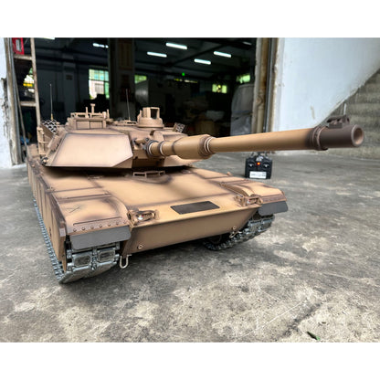 1239MM Henglong 1/8 Scale Full Metal Remote Control Tank 3918 USA M1A2 Abrams RTR 360 Turret Rotary Barrel Recoil Elevation