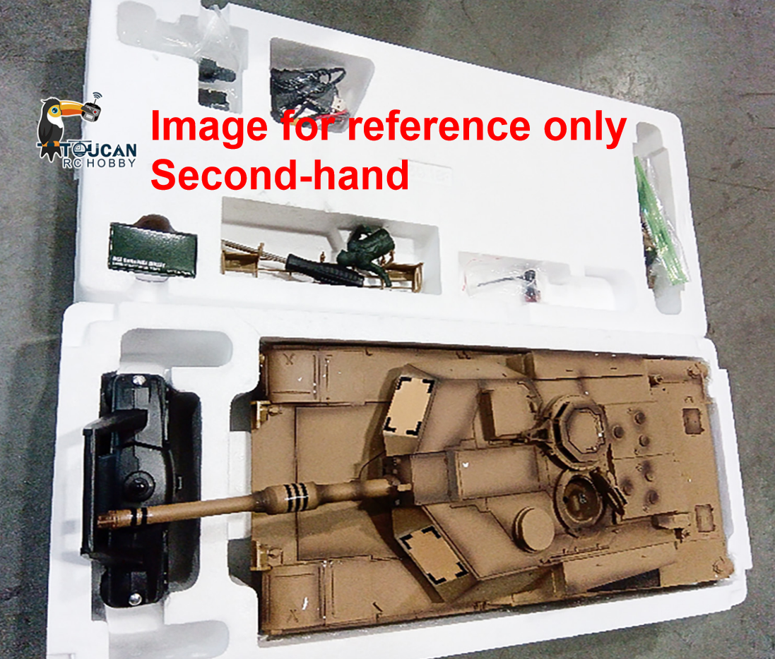 Fast Free Shipping Second Hand US Stock 2.4Ghz Henglong 1/16 Scale 7.0 Plastic Ver M1A2 Abrams RTR RC Tank 3918 Model