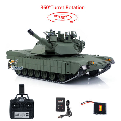 IN Stock TOUCAN 1/16 Metal USA M1A2 Abrams RTR RC Tank 3918 TUSK I FPV Dual Flow Gearbox Barrel Recoil 360 Degrees Turret Electric Periscope Smoke IR