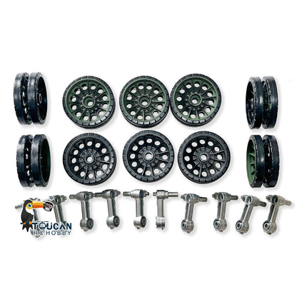 HL Plastic Turret Sprockets Idlers Road Wheels Accessories Pack Decal For 1/16 Soviet T34-85 3909 RC Tank Vehicle Model Part