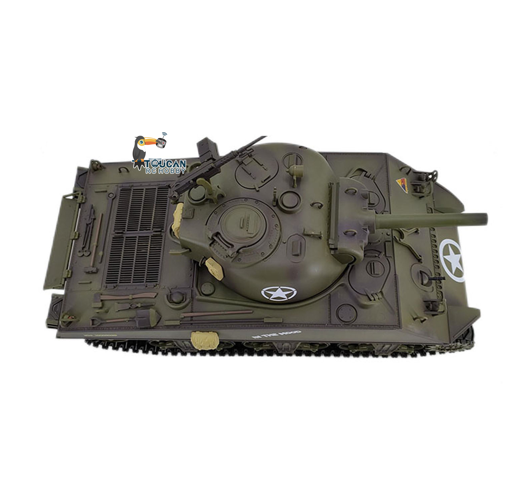 Henglong 1/16 Special Spray Painting TK7.0 Plastic 3898 USA M4A3 Sherman RTR RC Tank with Barrel Recoil BB IR Smoke Steel Gearbox