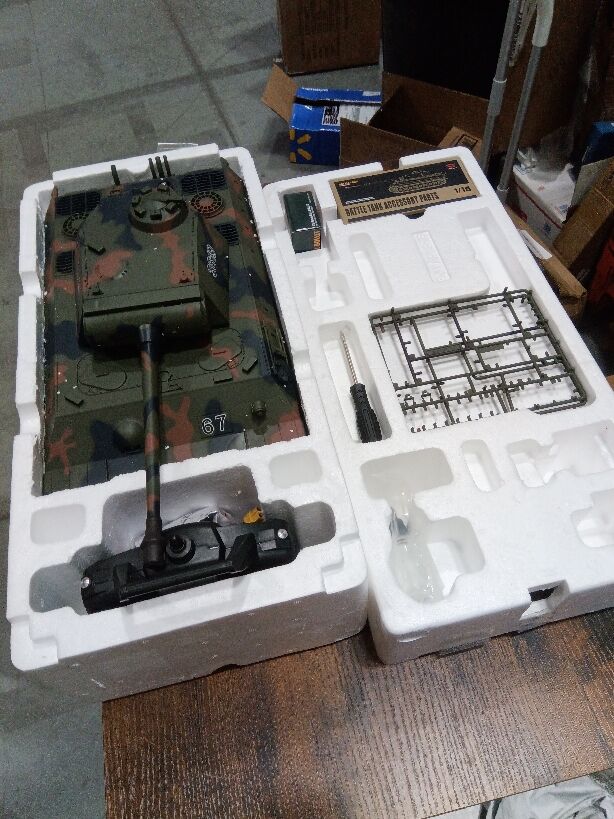 Fast Free Shipping Second Hand US Stock 2.4Ghz Henglong 1/16 7.0 Plastic 3819 German Panther V RTR RC Tank Model BB Unit Infrared Combat Smoke