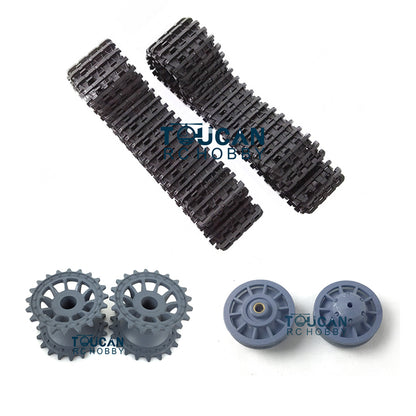Plastic Tracks Road Wheels Sprockets Idlers Armors Turret Cupola Decoration Decal For Henglong 1/16 German Tiger I 3818/Panther 3819 RC Tank Parts