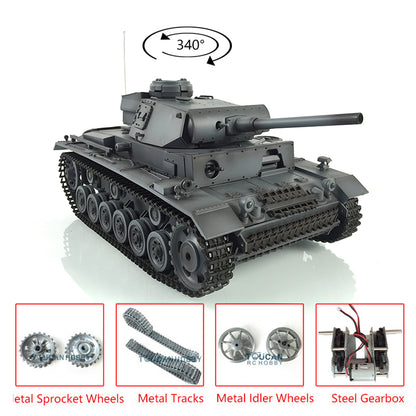 Henglong 2.4G 1/16 TK7.0 Promotion Panzer III L 3848 RTR RC Tank Smoke BB Infrared System Metal Sprockets Idlers Wheels Tracks Gearbox Barrel