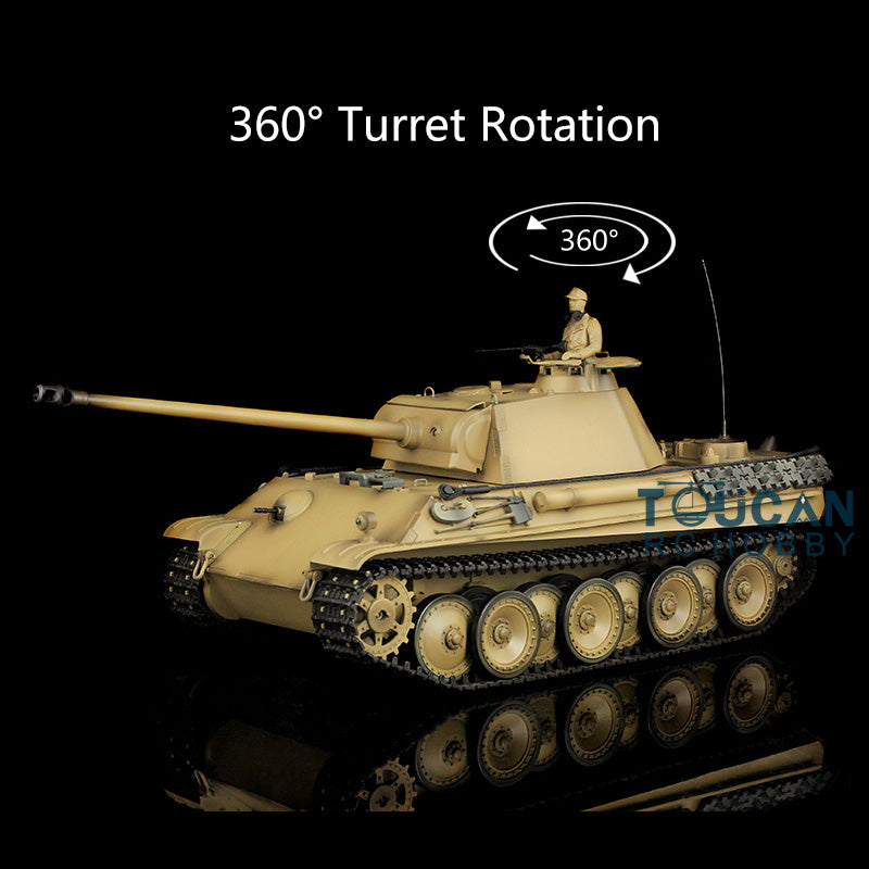 Henglong Remote Control Tank Model TK7.0 German Panther G 3879 1/16 Plastic RC Tank Model W/ FPV 360 Degrees Rotating Turret 2 Sounds
