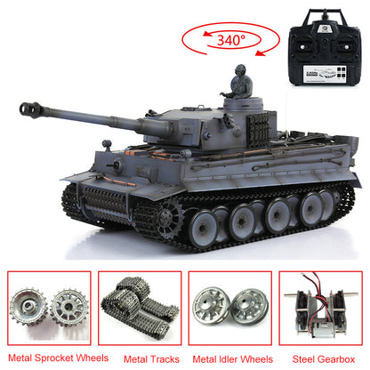 HL 7.0 3818 Upgraded 1/16 Tank Smoke Simulation 340 Degree Turret