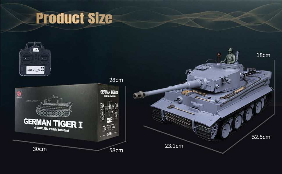 HL 7.0 1/16 3818 Plastic RC Tank with Metal Road Wheel Suspension