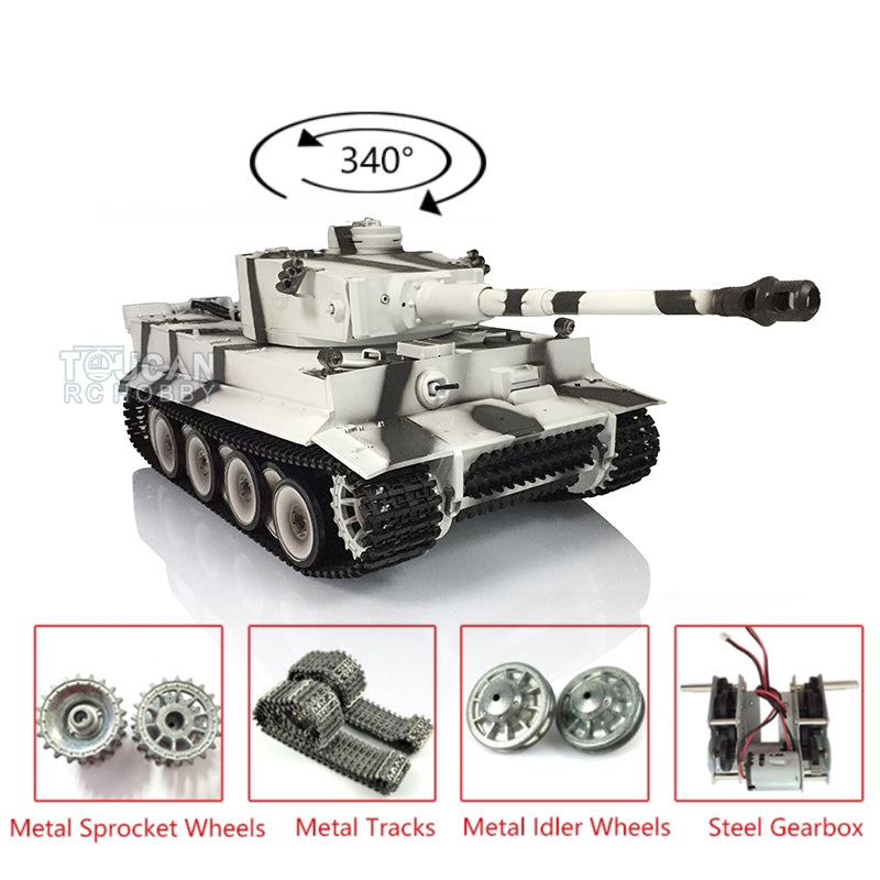 Henglong 1/16 7.0 Upgraded Metal Version German Tiger I RTR RC Tank 3818 Metal Tracks Sprocket wheels Infrared Combating Smoking System