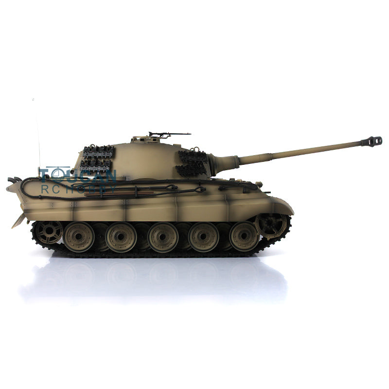 1/16 Henglong TK7.0 RC Tank Model 3888A King Tiger Plastic 2.4G German Tank Model w/ FPV 360 Degrees Rotating Turret Barrel Recoil