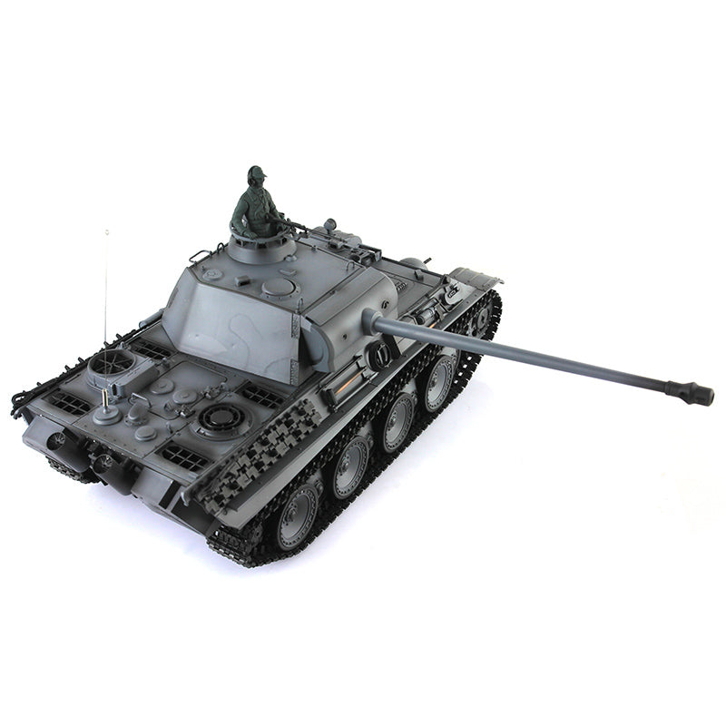 Henglong 1/16 7.0 Panther G 3879 RTR RC Tank 360 Degree Turret Smoke BB IR Barrel Recoil Metal Tracks Road Drive Idler Wheels Gearbox