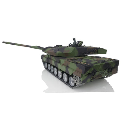 Henglong 1/16 7.0 3889 Leopard2A6 RTR RC Tank FPV Barrel Recoil BB IR Smoke 360 Degree Turret Metal Tracks Road Drive Idler Wheels Gearbox Tracks