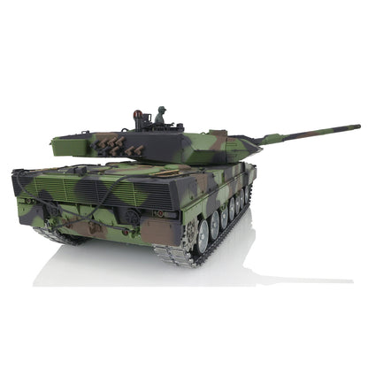 Henglong 1/16 7.0 3889 Leopard2A6 RTR RC Tank FPV Barrel Recoil BB IR Smoke 360 Degree Turret Metal Tracks Road Drive Idler Wheels Gearbox Tracks