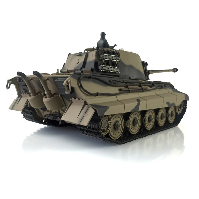 Henglong 1/16 7.0 Customized 3888A King Tiger RTR RC Tank Barrel Recoil FPV 360 Degree Turret IR BB Smoke Metal Road Drive Idler Wheels Tracks Gearbox