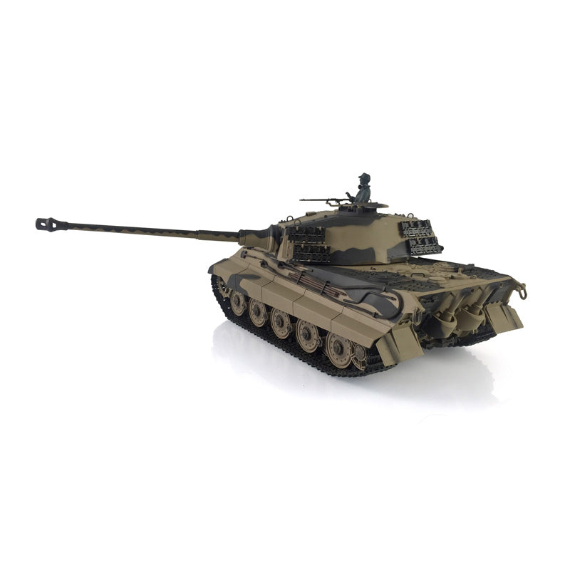Henglong 1/16 7.0 Customized 3888A King Tiger RTR RC Tank Barrel Recoil FPV 360 Degree Turret IR BB Smoke Metal Road Drive Idler Wheels Tracks Gearbox