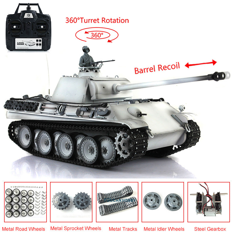 Henglong 1/16 7.0 Panther G 3879 RTR RC Tank with 360 Degree