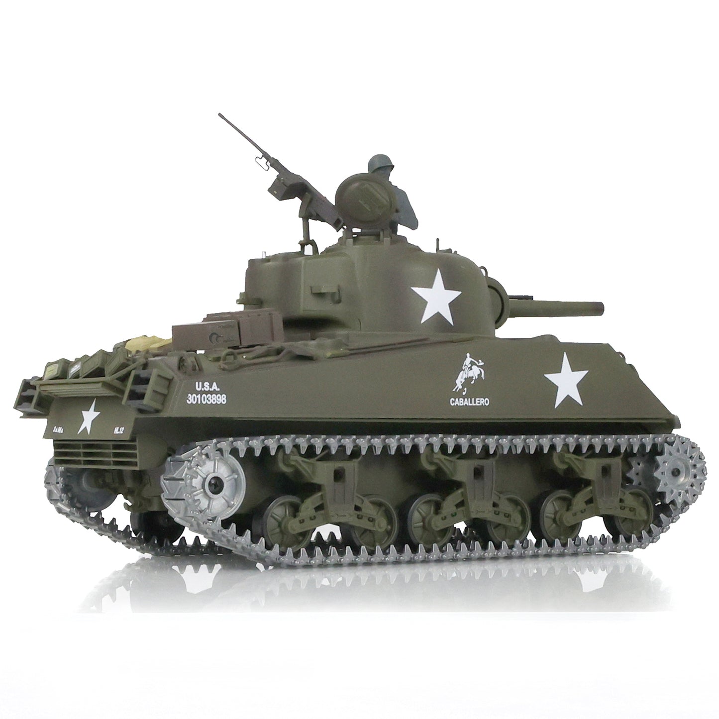 Henglong 1/16 7.0 Upgraded M4A3 Sherman 3898 RTR RC Tank with Metal Drive Idler Wheels
