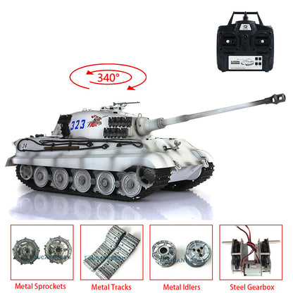 Henglong 1/16 7.0 Upgraded King Tiger 3888A RTR RC Tank BB Infrared Combat Metal Barrel Tracks Drive Idler Wheels Gearbox Smoke