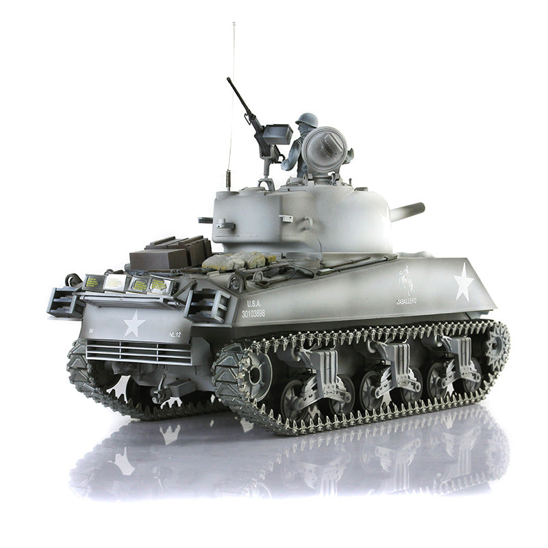 Henglong 1/16 7.0 Upgraded M4A3 Sherman 3898 RTR RC Tank with Smoke BB Unit Infrared Combat