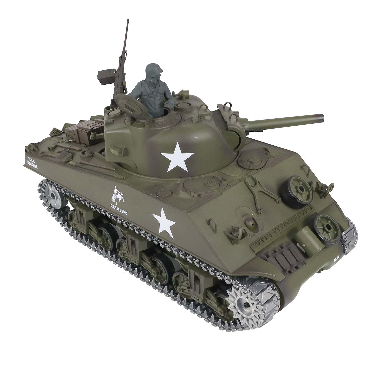 Henglong 1/16 7.0 Upgraded M4A3 Sherman 3898 RTR RC Tank with Metal Tracks Gearbox Barrel