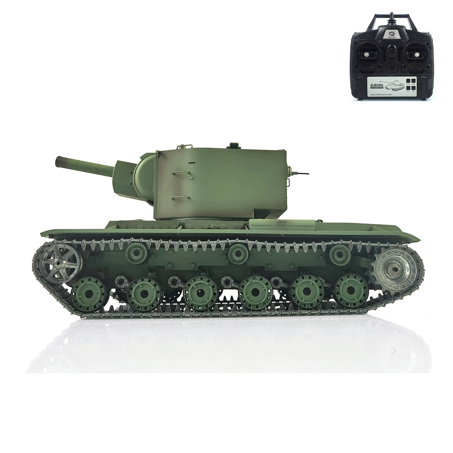 Henglong 1/16 7.0 Upgraded Soviet KV-2 3949 RTR RC Tank Model Barrel Recoil 360 Degree Turret BB IR Smoke Metal Drive Idler Wheels