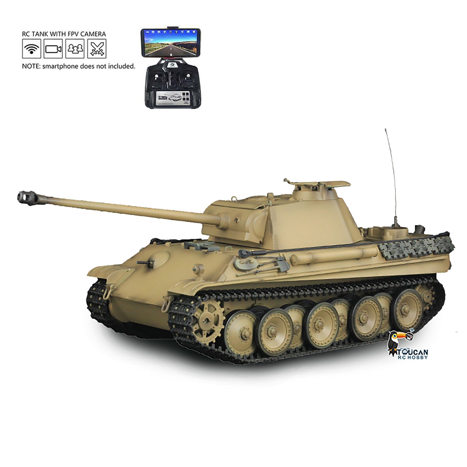 Henglong 1/16 Customized 7.0 Panther G 3879 RTR RC Tank FPV IR BB
