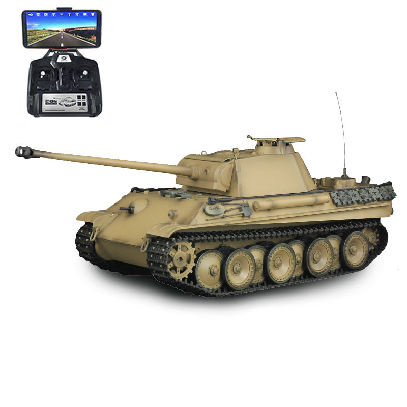 Henglong 1/16 Customized 7.0 Panther G 3879 RTR RC Tank with 360 Degree Turret Smoke