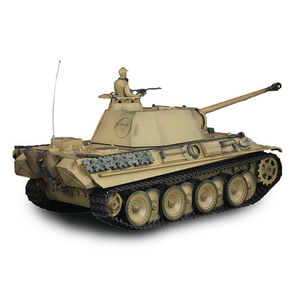 Henglong 1/16 Customized 7.0 Panther G 3879 RTR RC Tank FPV IR BB 360 Degree Turret Smoke Metal Tracks Road Drive Idler Wheels Gearbox