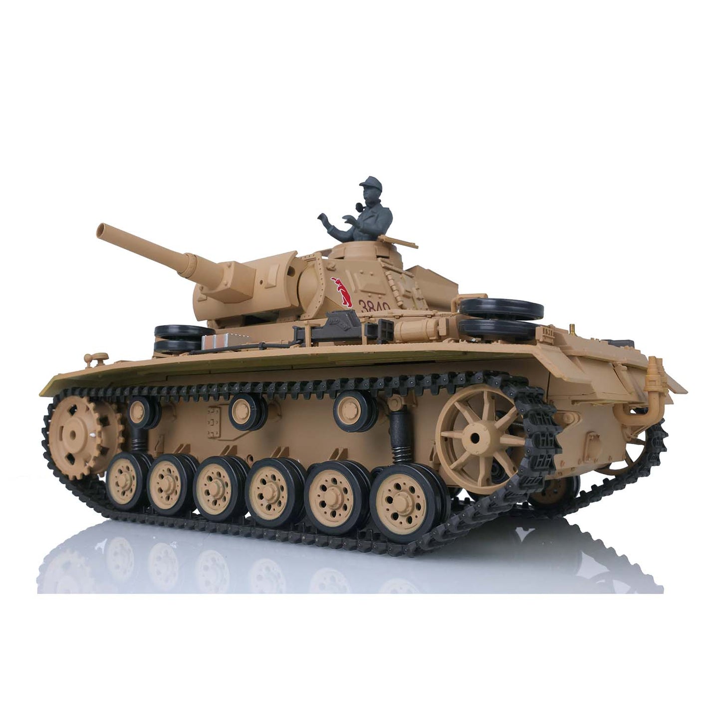 Henglong Plastic 1/16 7.0 3848 3849 Panzer III H L RC Tank FPV 360 Degree Turret Infrared System BB Smoke Steel Driving Gearbox Metal Barrel