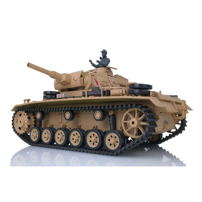 Henglong Plastic 1/16 7.0 3848 3849 Panzer III H L RC Tank FPV 360 Degree Turret Infrared System BB Smoke Steel Driving Gearbox Metal Barrel