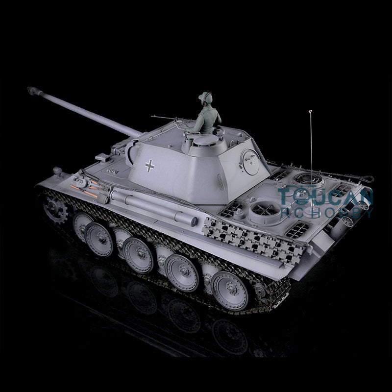2.4G Henglong 1/16 Yellow 7.0 Plastic German Panther G RTR RC Tank Model 3879 Infrared Combating System Metal Barrel BB Smoke Unit