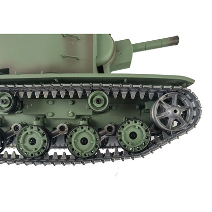 Henglong 1/16 7.0 Upgraded Soviet KV-2 3949 RTR RC Tank Model Barrel Recoil 360 Degree Turret BB IR Smoke Metal Drive Idler Wheels