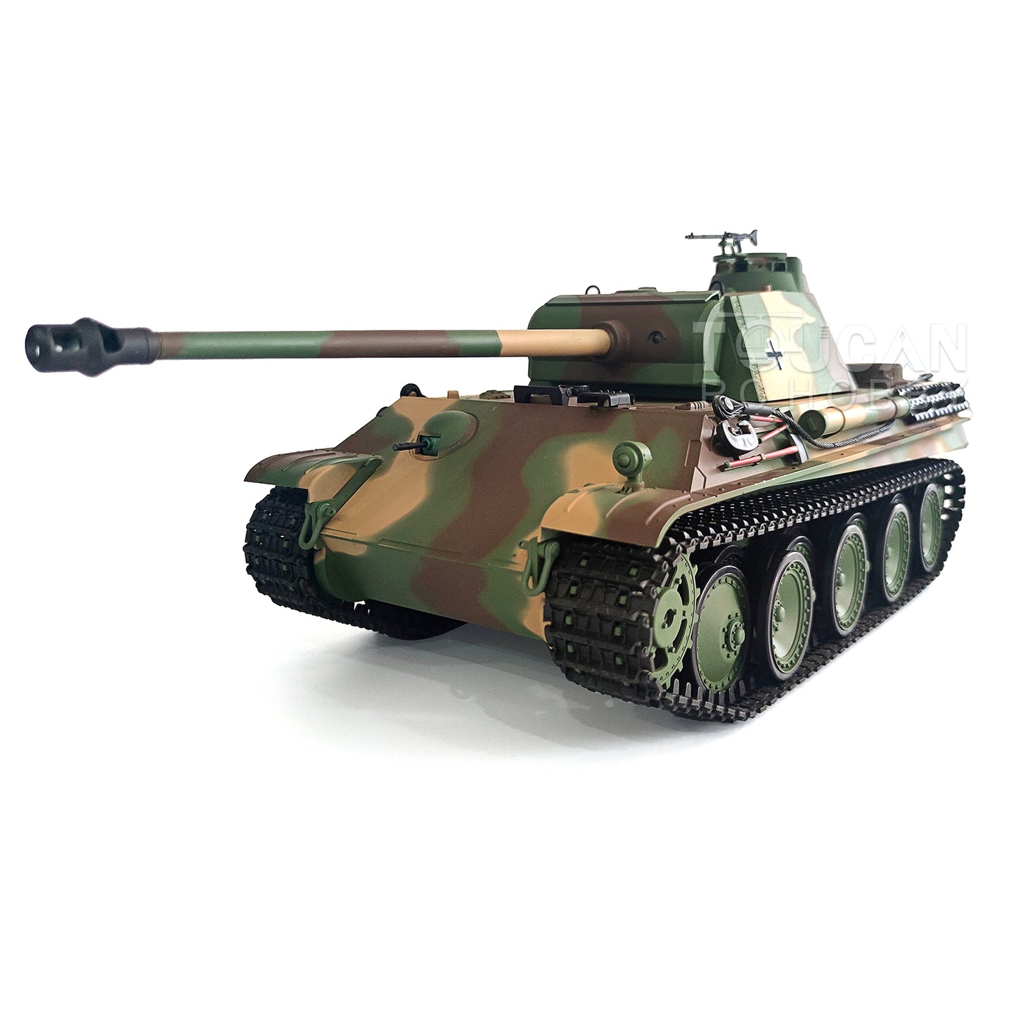 2.4G Henglong 1/16 Yellow 7.0 Plastic German Panther G RTR RC Tank Model 3879 Infrared Combating System Metal Barrel BB Smoke Unit