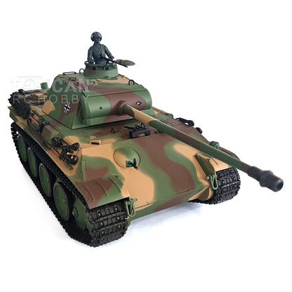 2.4G Henglong 1/16 Yellow 7.0 Plastic German Panther G RTR RC Tank Model 3879 Infrared Combating System Metal Barrel BB Smoke Unit