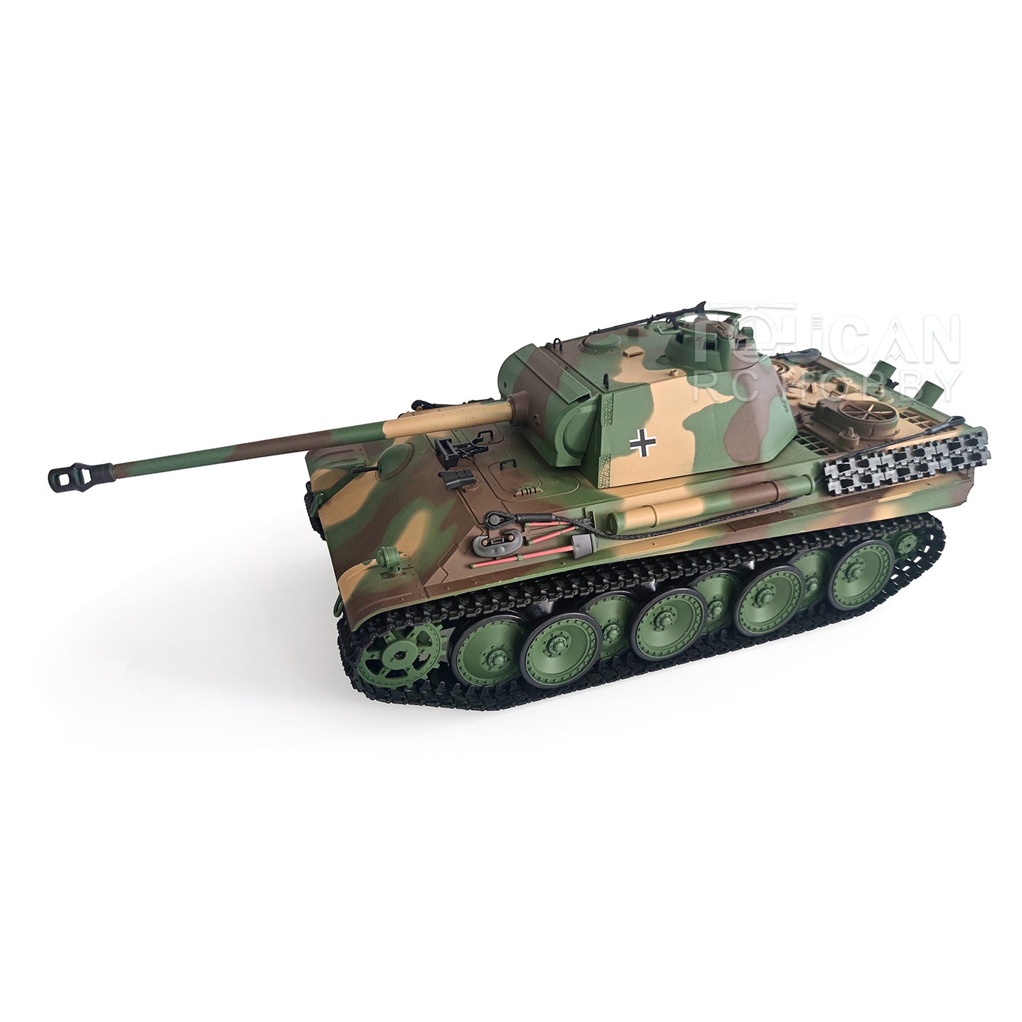 2.4G Henglong 1/16 Yellow 7.0 Plastic German Panther G RTR RC Tank Model 3879 Infrared Combating System Metal Barrel BB Smoke Unit