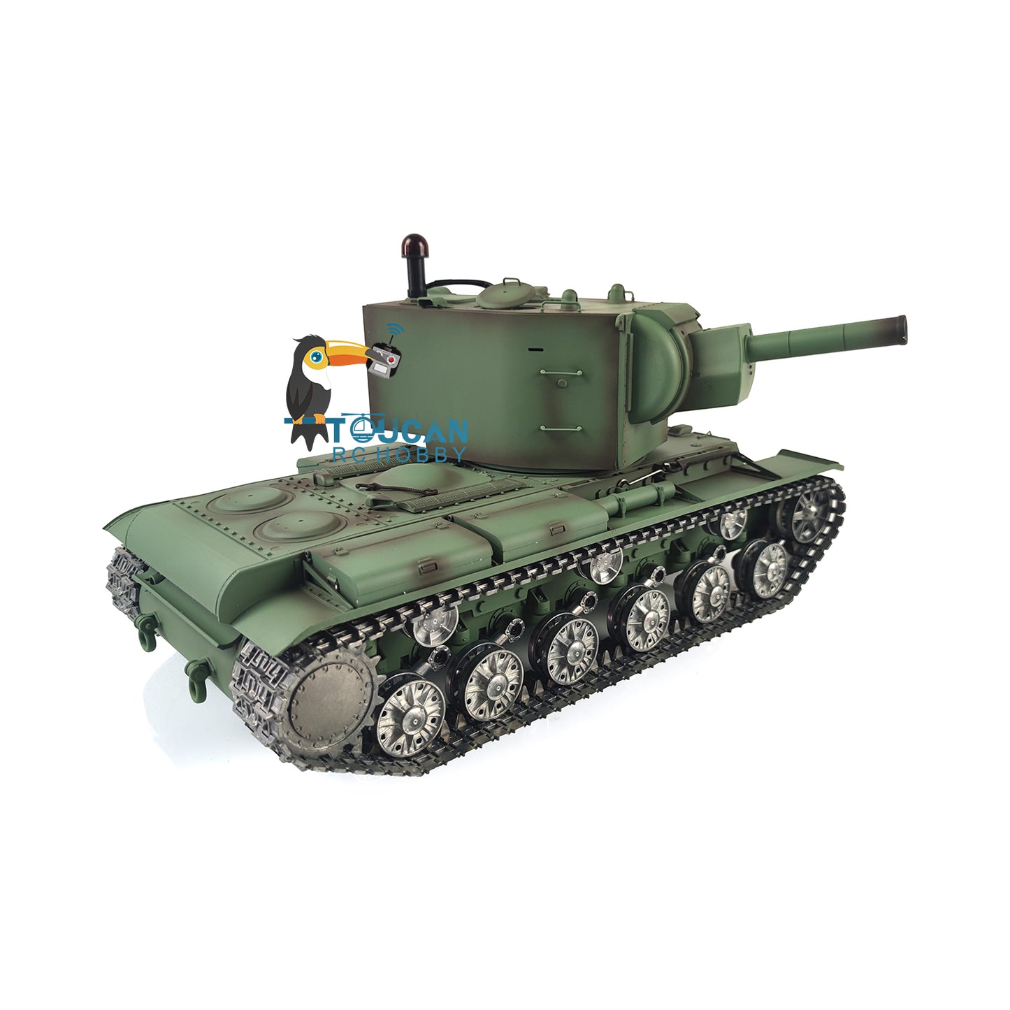 Henglong 3949 1/16 7.0 Customized Soviet KV-2 Gigant RTR RC Tank BB IR 360 Degree Turret Barrel Recoil Metal Track Wheels FPV Remote Control Military Vehicle