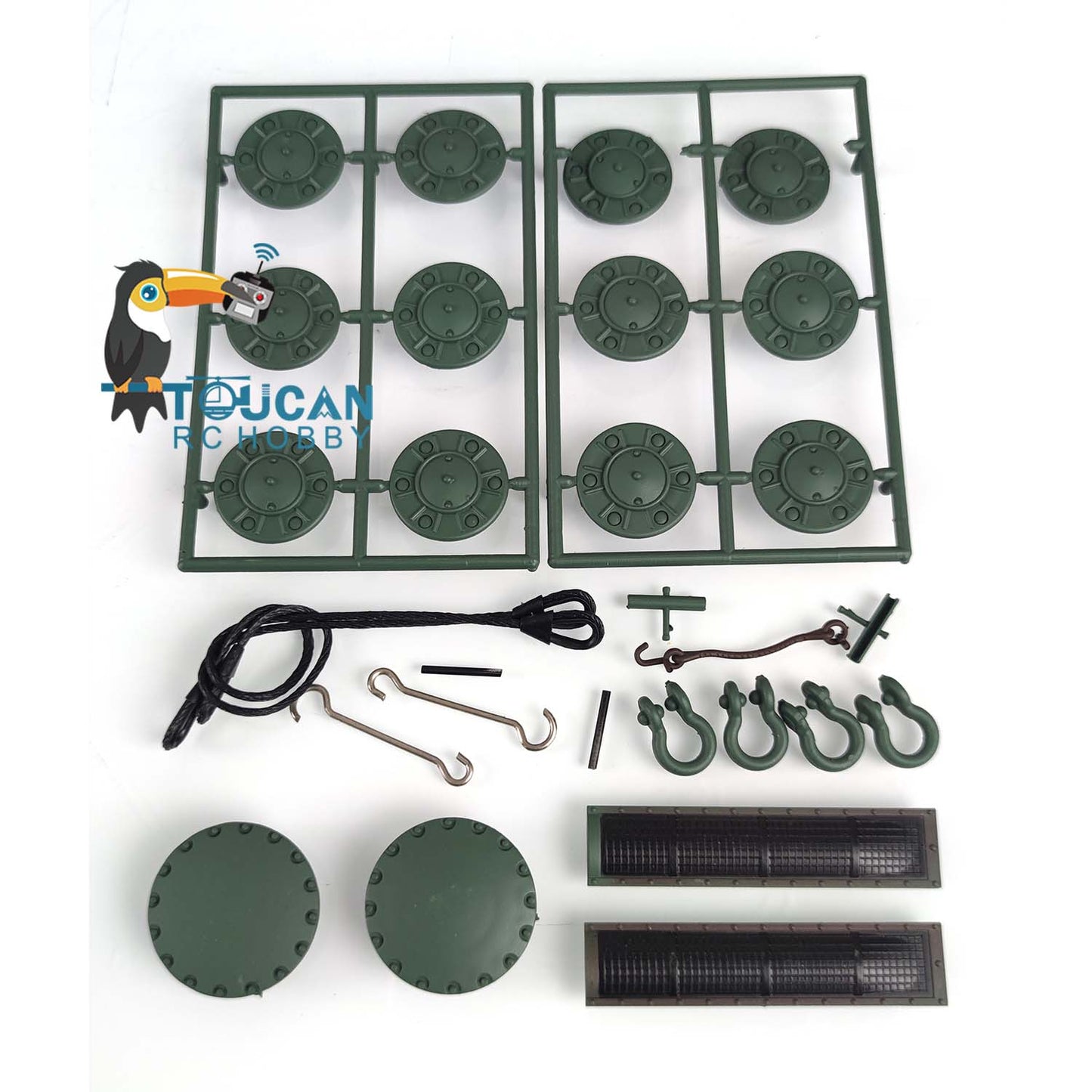 Plastic Tracks Sprockets Road Wheels Idlers Telescopic Barrel Accessories Pack Decal For Henglong DIY 1/16 RC 3878 Tank Model
