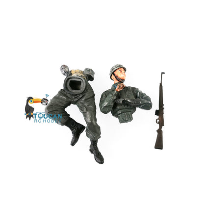1/16 Soldier American German Russian Male Female Telescope Side Sitting Uniform For Remote Control Military Tank Model Parts