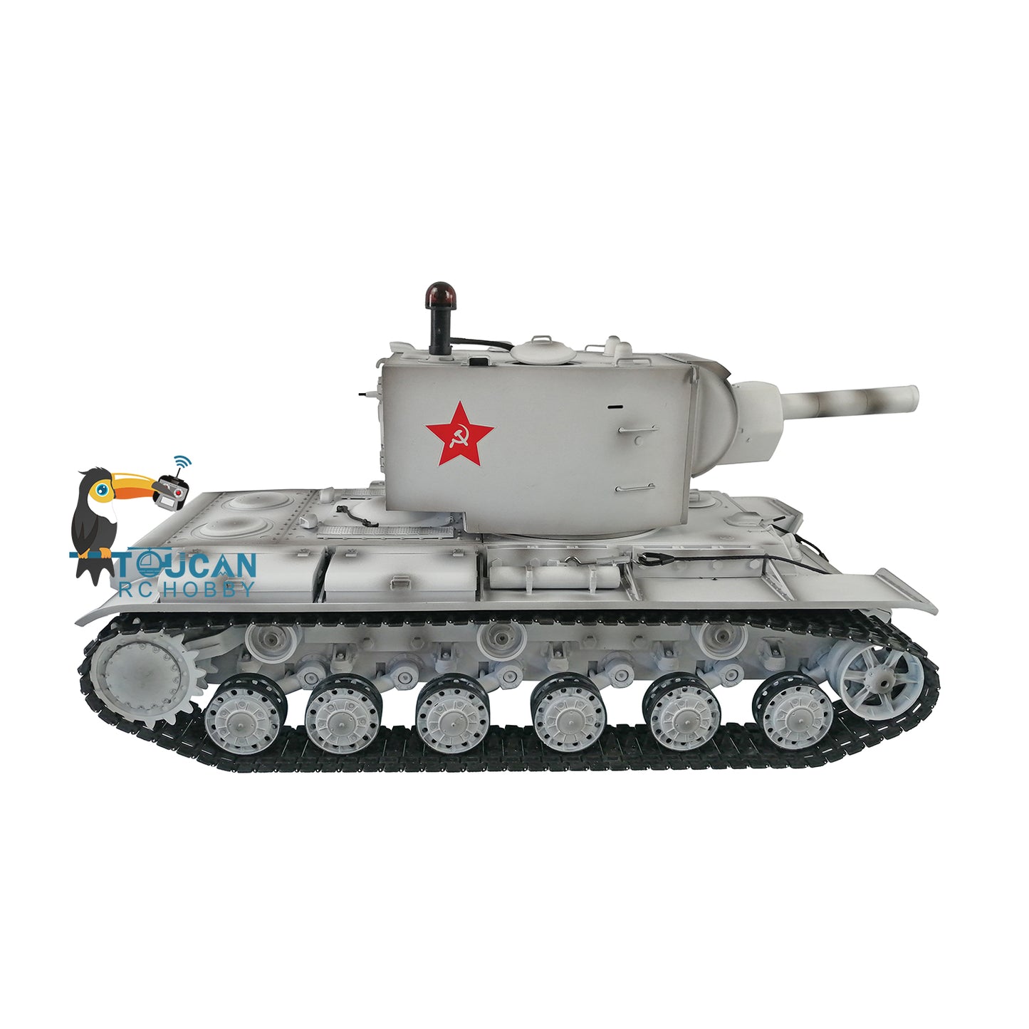 Henglong 1/16 7.0 Customized Soviet KV-2 Gigant 3949 RTR RC Tank BB IR 360 Degree Turret Metal Tracks Road Drive Idler Wheels
