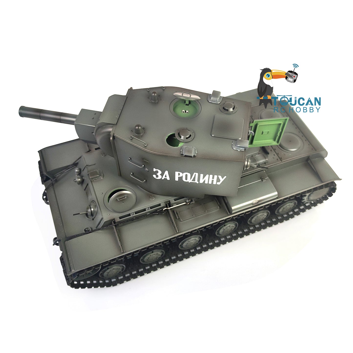 Henglong 1/16 7.0 Customized Soviet KV-2 Gigant 3949 RTR RC Tank BB IR 360 Degree Turret Metal Tracks Road Drive Idler Wheels