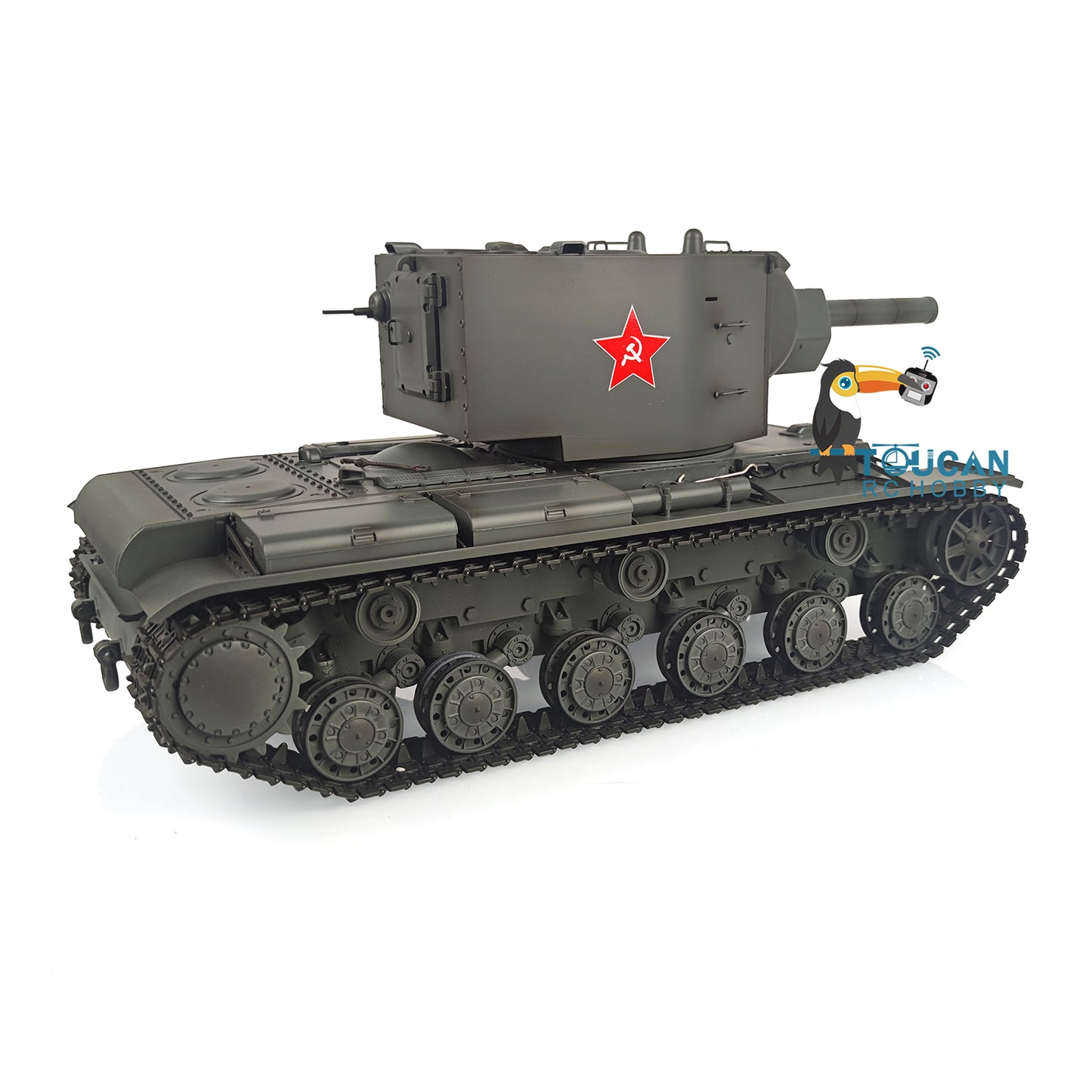 Henglong 1/16 7.0 Customized Soviet KV-2 Gigant 3949 RTR RC Tank BB IR 360 Degree Turret Metal Tracks Road Drive Idler Wheels