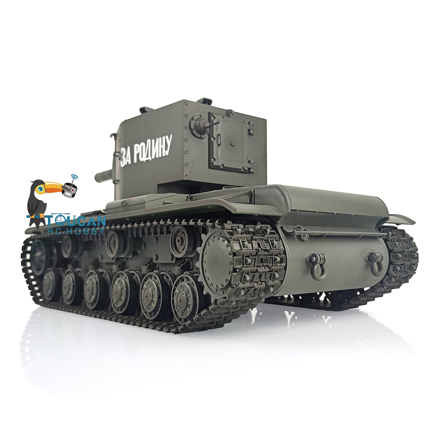 Henglong 1/16 7.0 Customized Soviet KV-2 Gigant 3949 RTR RC Tank BB IR 360 Degree Turret Metal Tracks Road Drive Idler Wheels