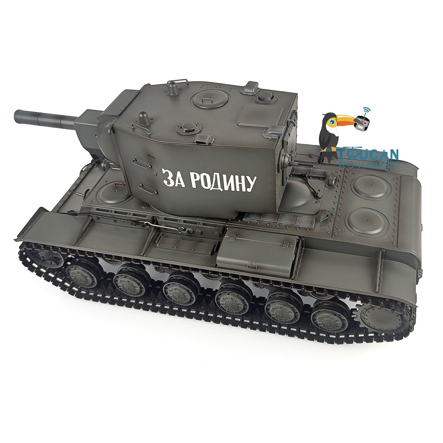Henglong 1/16 7.0 Customized Soviet KV-2 Gigant 3949 RTR RC Tank BB IR 360 Degree Turret Metal Tracks Road Drive Idler Wheels