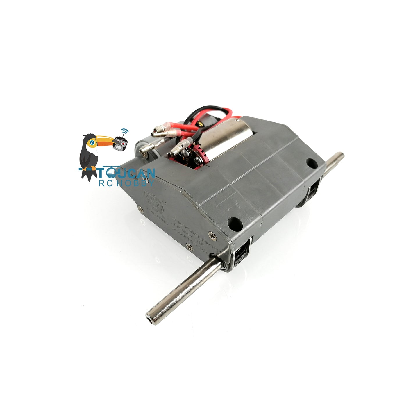 Henglong 1/16 Double Flow Gearbox L65mm H65mm 60mm With Plastic Shell Metal Gears 1/39 Gear Ratio For Customized Metal RC Tank
