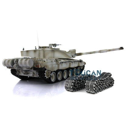 2.4G Henglong 1/16 7.0 Challenger II 3908 RTR RC Tank Military Vehicle BB IR Smoke Sound 360 Degree Turret Metal Tracks Drive Road Idler Wheels